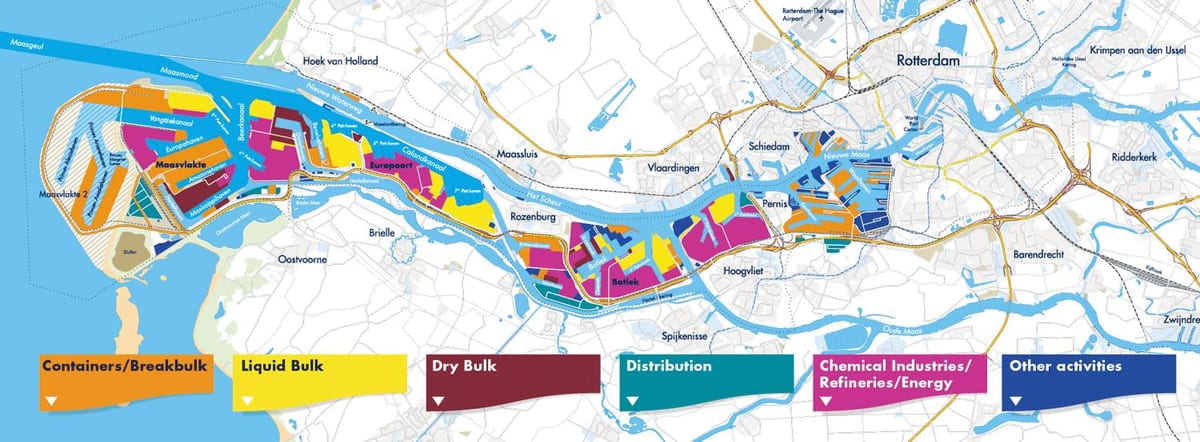 Mapa port Rotterdam 