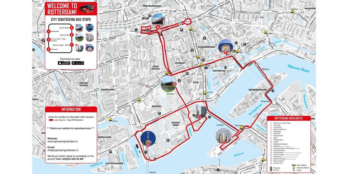 Mapa Rotterdamu, autobus 