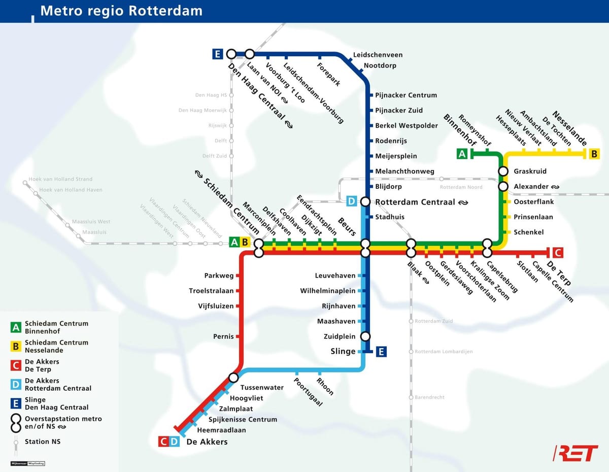 Rotterdam mapie metra 