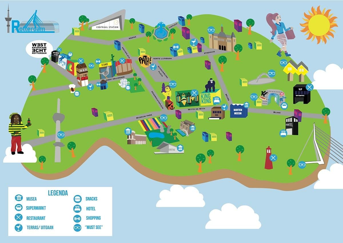Rotterdam zabytki mapa