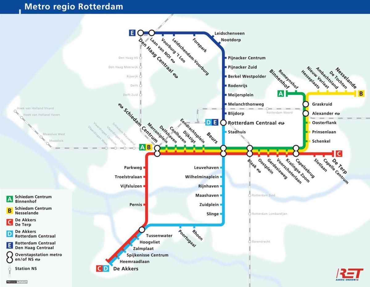 Rotterdam podziemnych mapie
