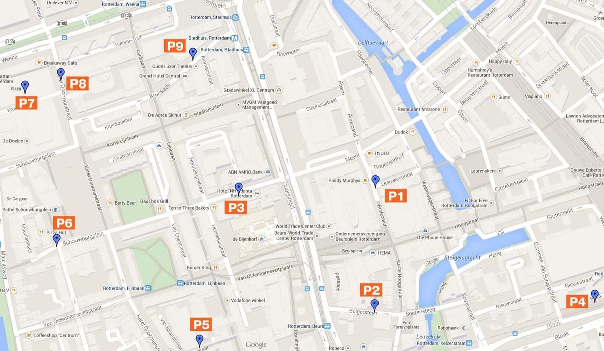 Mapa Rotterdamu stref parkingowych 