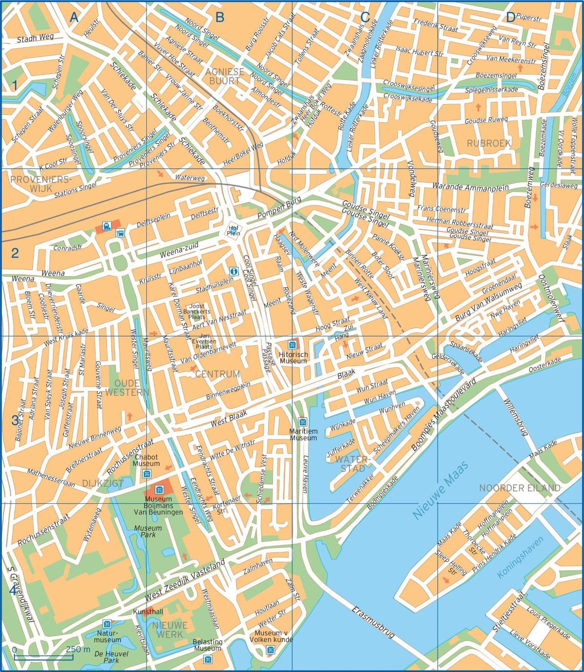 Mapa Rotterdamu, ulica 