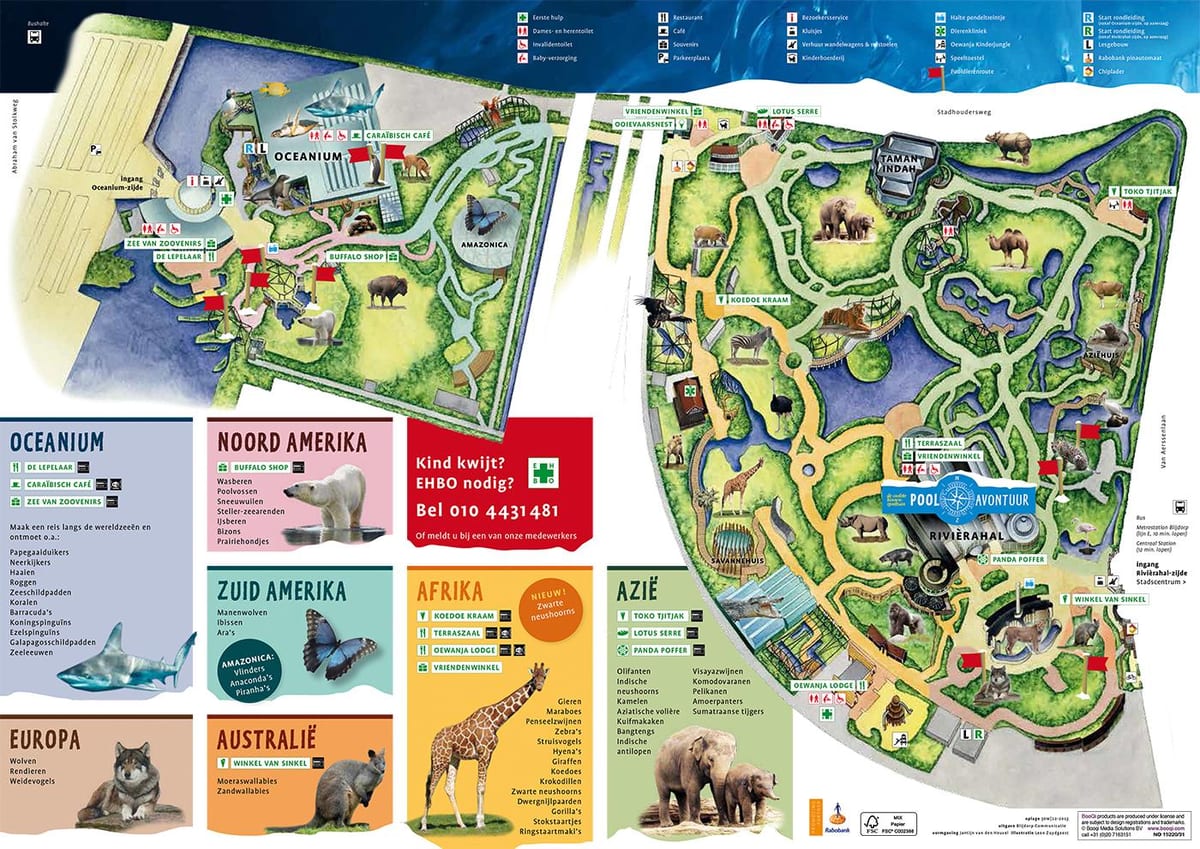 Mapa zoo w Rotterdamie 