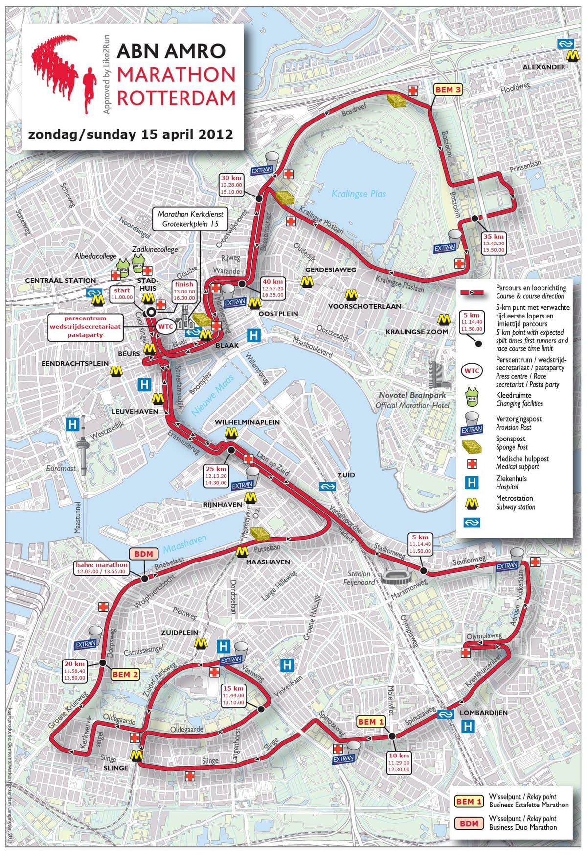 Mapa Rotterdam marathon 