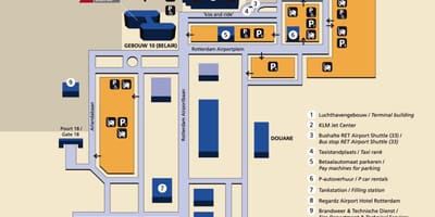 Mapa lotnisko Rotterdam 