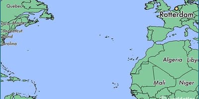Mapa Rotterdamu na świecie 